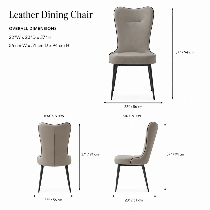 MICKEY Leather Dining Chair - Bellini