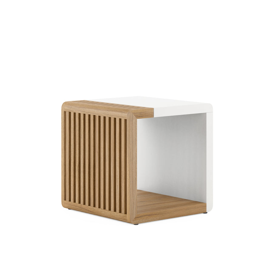 PORTICO White & Wood End Table