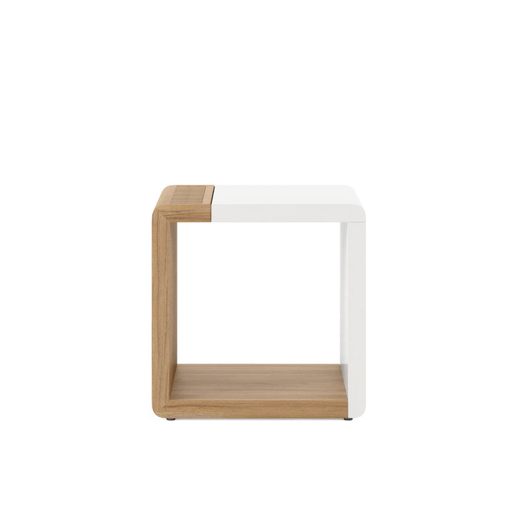 PORTICO White & Wood End Table