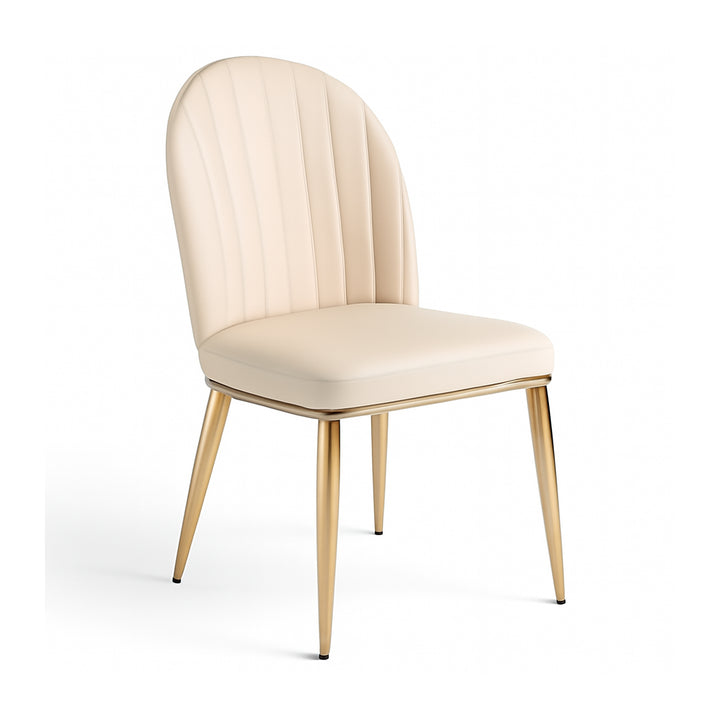 LUNARIA Beige Leatherette Dining Chair