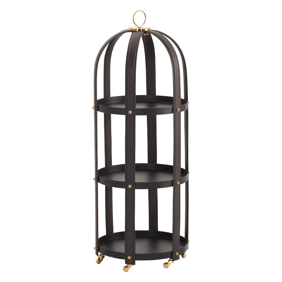 WREN Brown Leatherette Accent Shelf(Small) Default Title