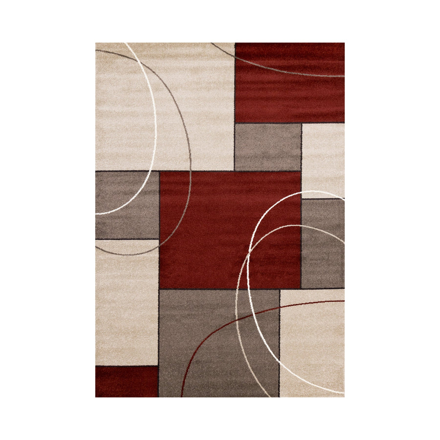 KYLIE Burgandy Beige, Shape Rug