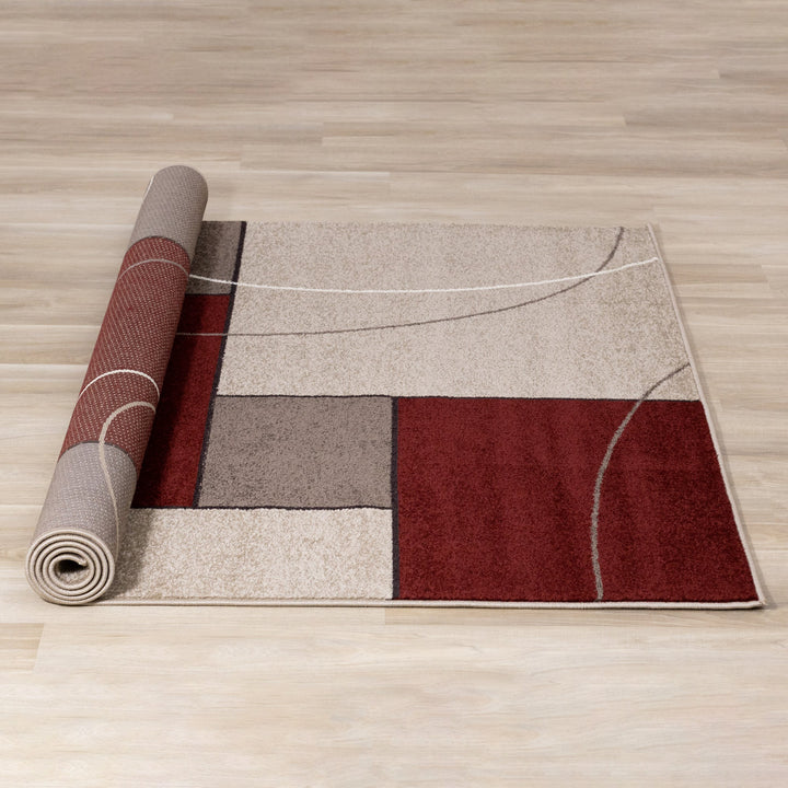 KYLIE Burgandy Beige, Shape Rug