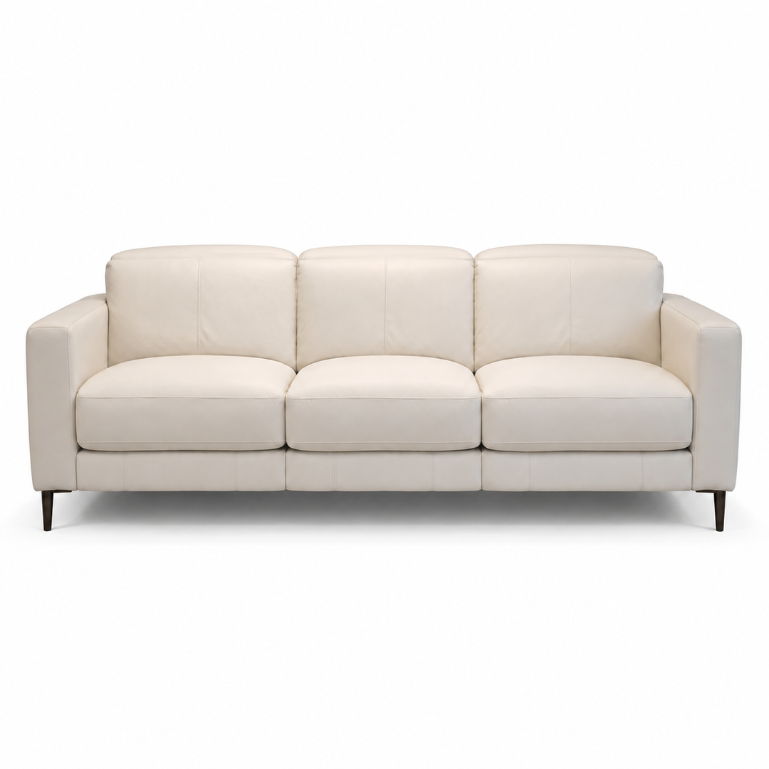 DOVER Dual Power Motion Loveseat 3 Seater Frost White Leather