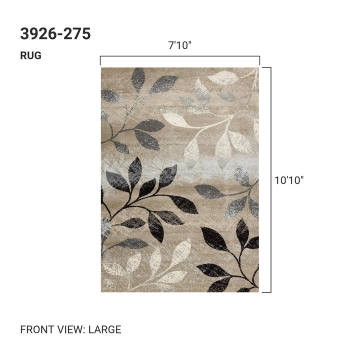 KYLIE Brown, Neutral Plant Rug