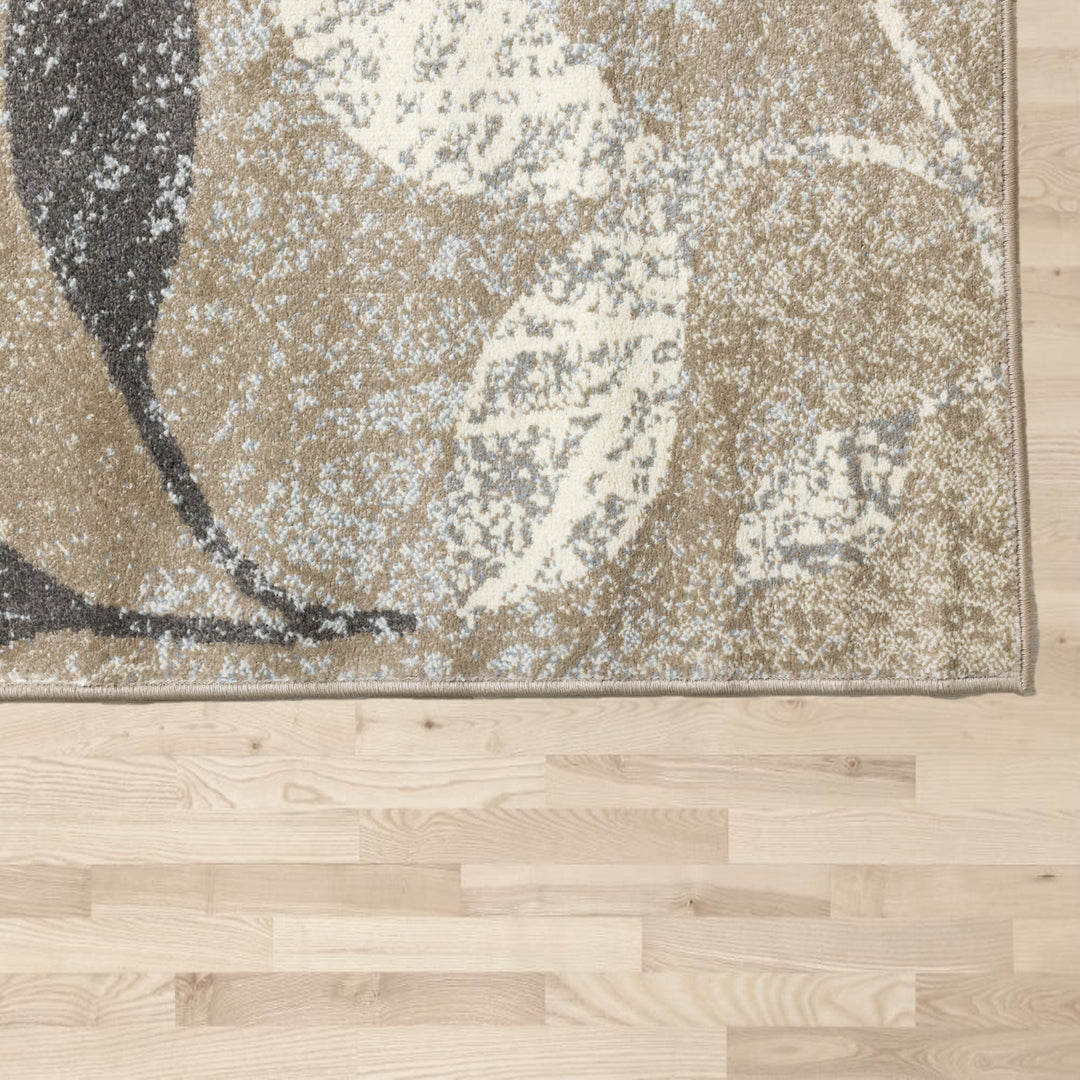 KYLIE Brown, Neutral Plant Rug