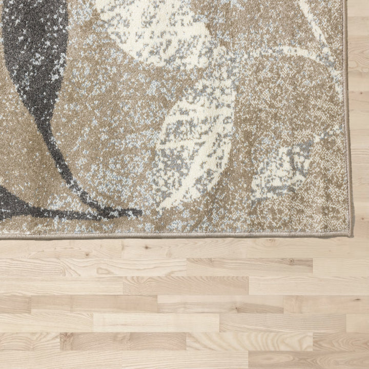 KYLIE Brown, Neutral Plant Rug