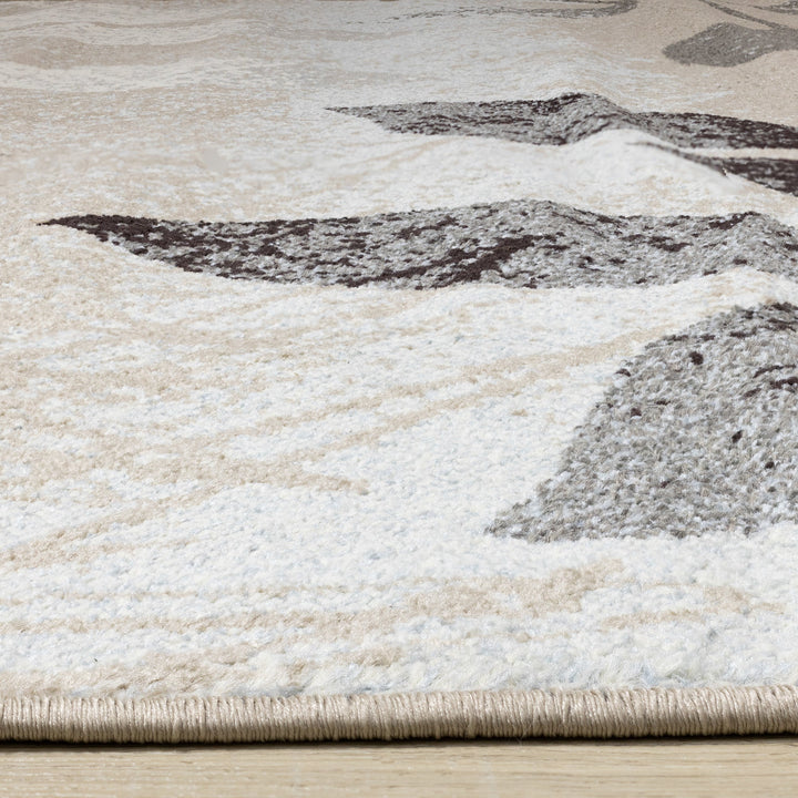 KYLIE Brown, Neutral Plant Rug