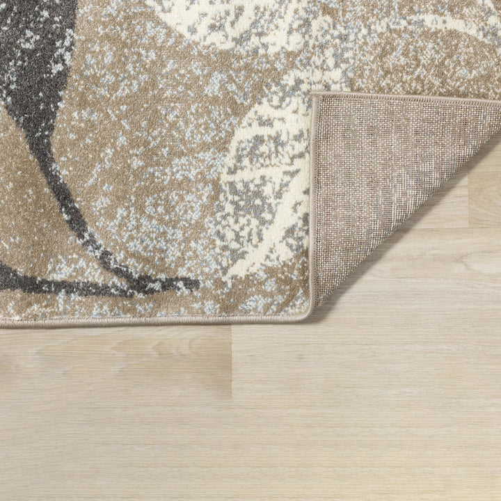 KYLIE Brown, Neutral Plant Rug