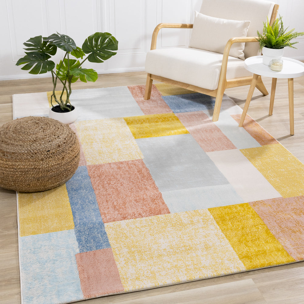 KALI Red Yellow Blue, Shape Rug