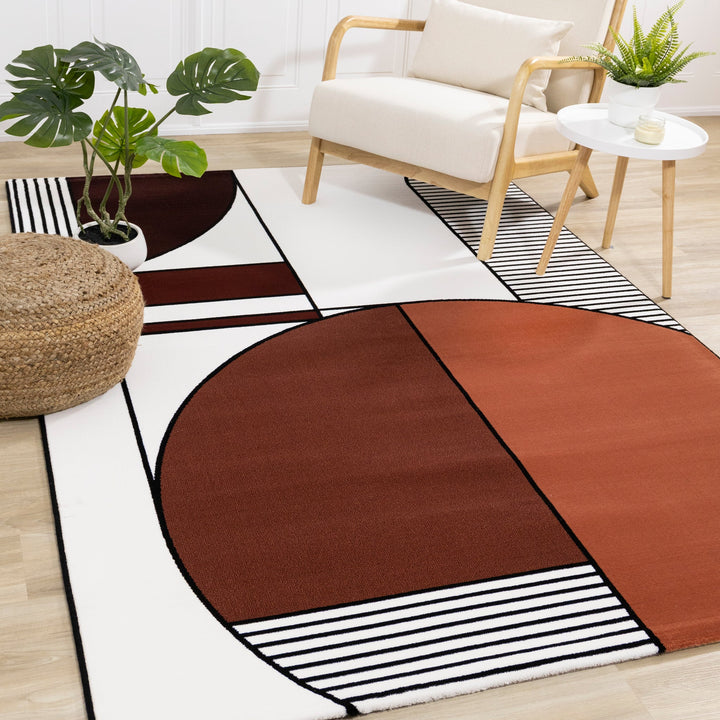 KAYLEE Burgandy Black, Minimal Rug