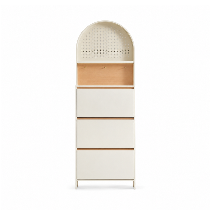 ROCCO 3-Tier Tilt-Out Shoe Cabinet with Hall Tree