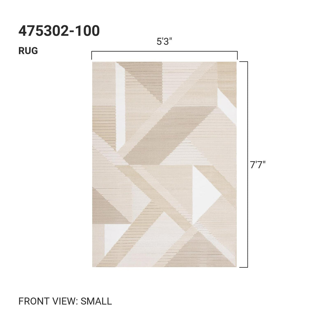 KATIE Beige White, Geometric Rug