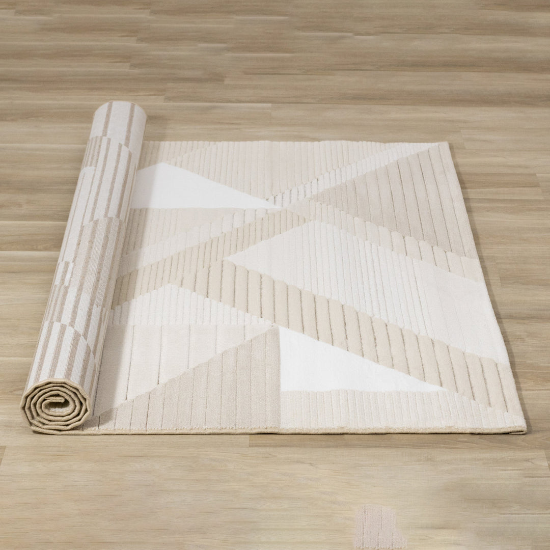 KATIE Beige White, Geometric Rug