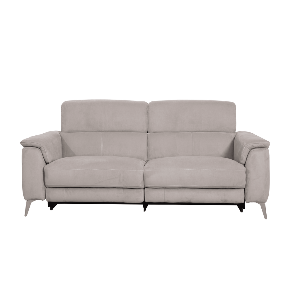 JENNY Power Motion 2.5 Seater Sofa Silver Gray Vegan Suede