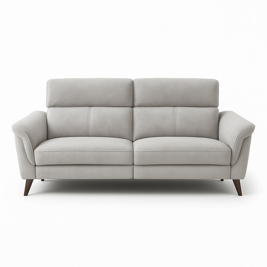 MARCELLIS Light Grey Power Motion Recliner Sofa with USB Port