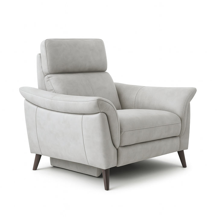 MARCELLIS Light Grey Power Motion Recliner Sofa with USB Port