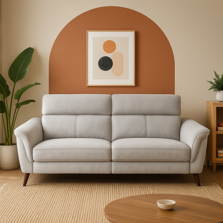 MARCELLIS Light Grey Power Motion Recliner Sofa with USB Port