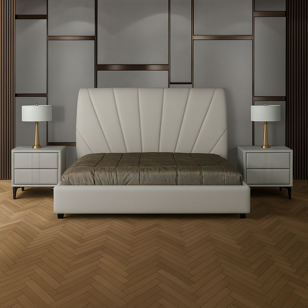 KAELEN Sleek Two-Drawer Bedside Table