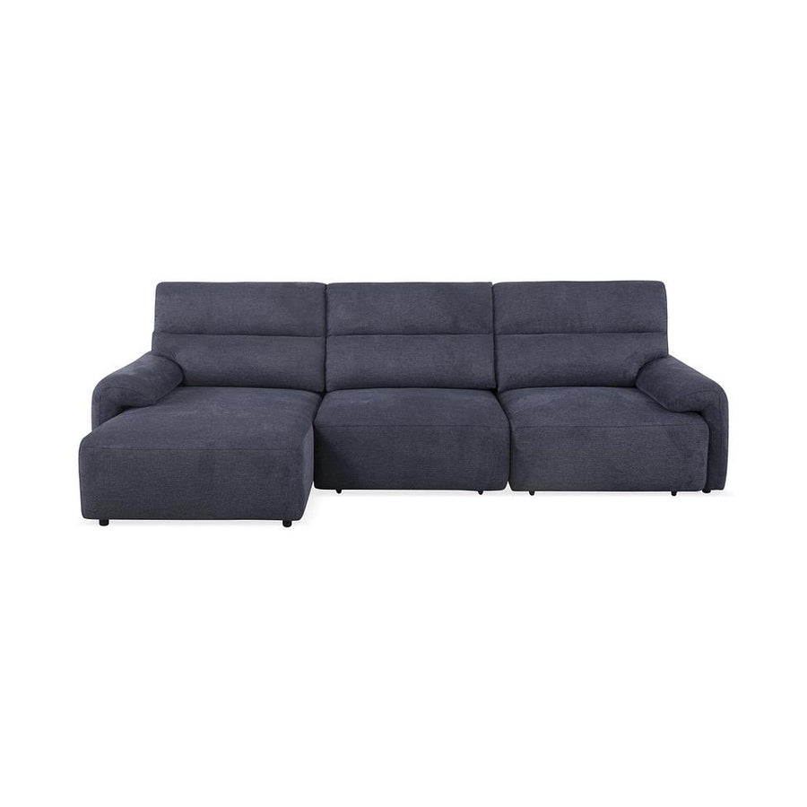 LAZARO Modern Electric Reclining Sofa Bed with Chaise Navy