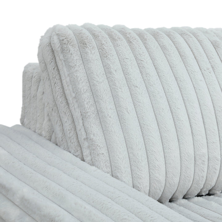 SAVIERO Modern Plush Fabric Sofa Bed with Storage & USB