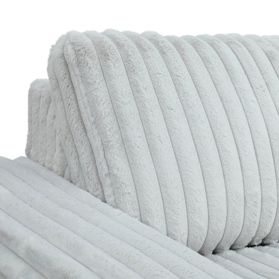 SAVIERO Modern Plush Fabric Sofa Bed with Storage & USB