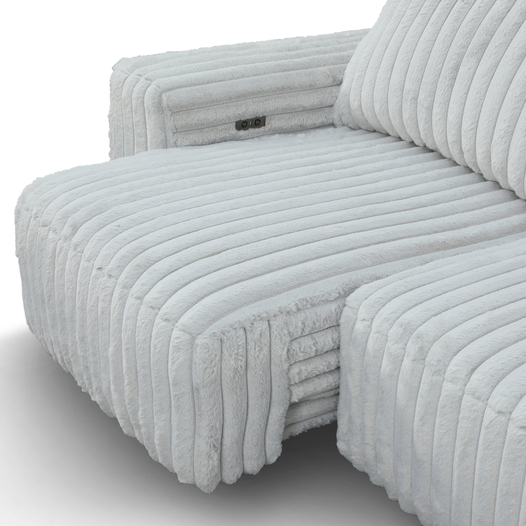 SAVIERO Modern Plush Fabric Sofa Bed with Storage & USB