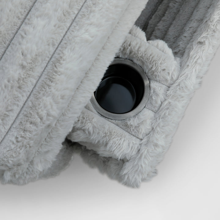 SAVIERO Modern Plush Fabric Sofa Bed with Storage & USB