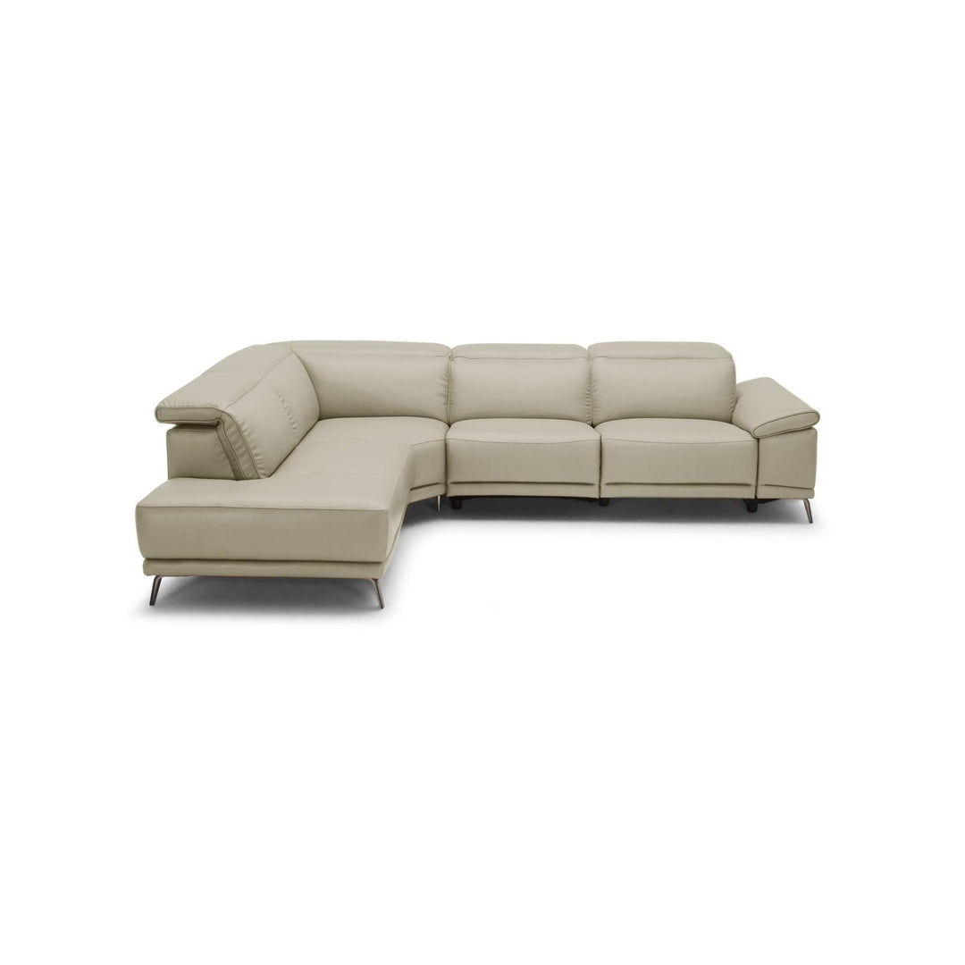 EASTON Leather Power Motion Sectional White Left