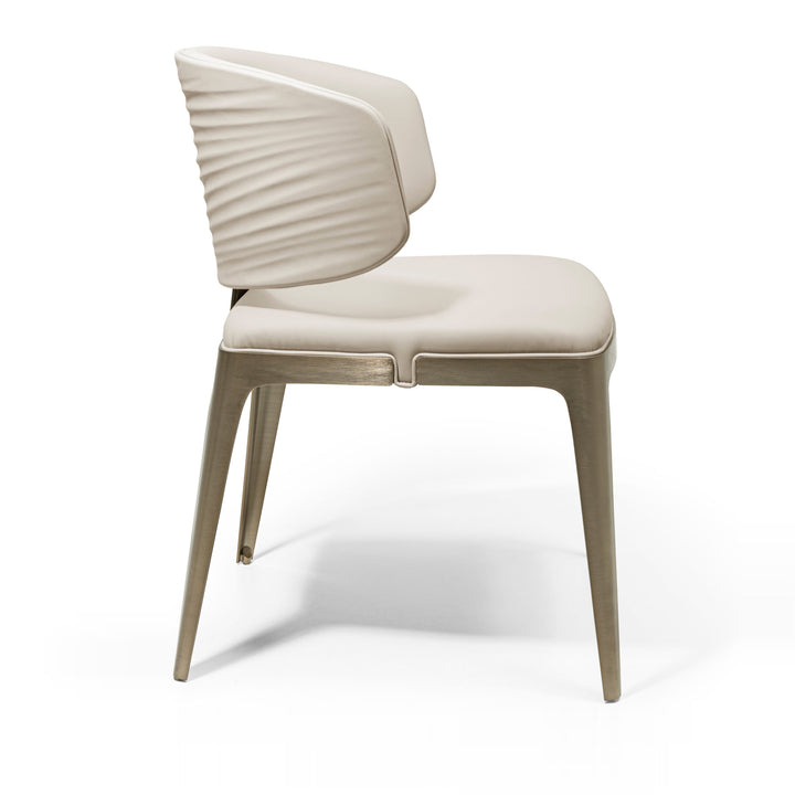 DAVID Beige Stainless Steel Dining Chair