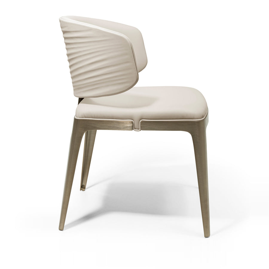 DAVID Beige Stainless Steel Dining Chair