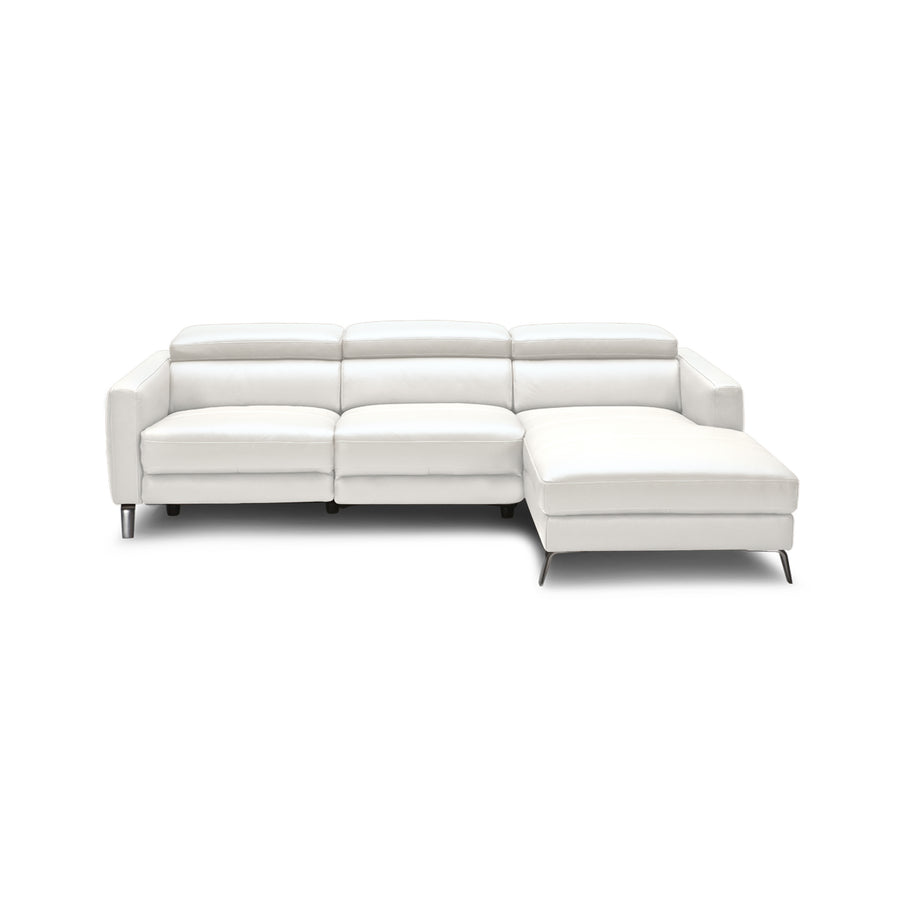 MARIO Leather Adjustable Sectional Snowy Right