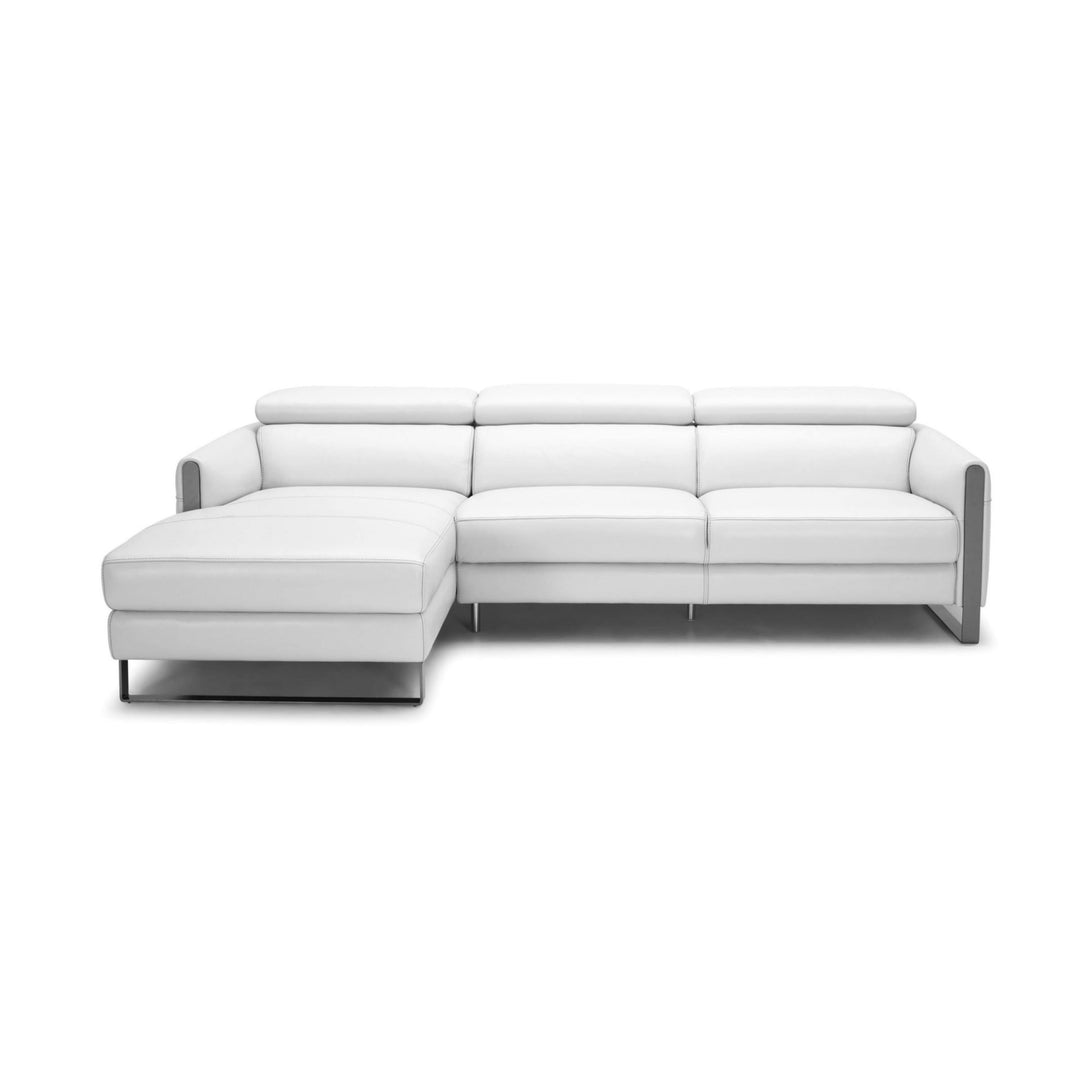 SOFIA Leather 3 Seater Sofa White Left