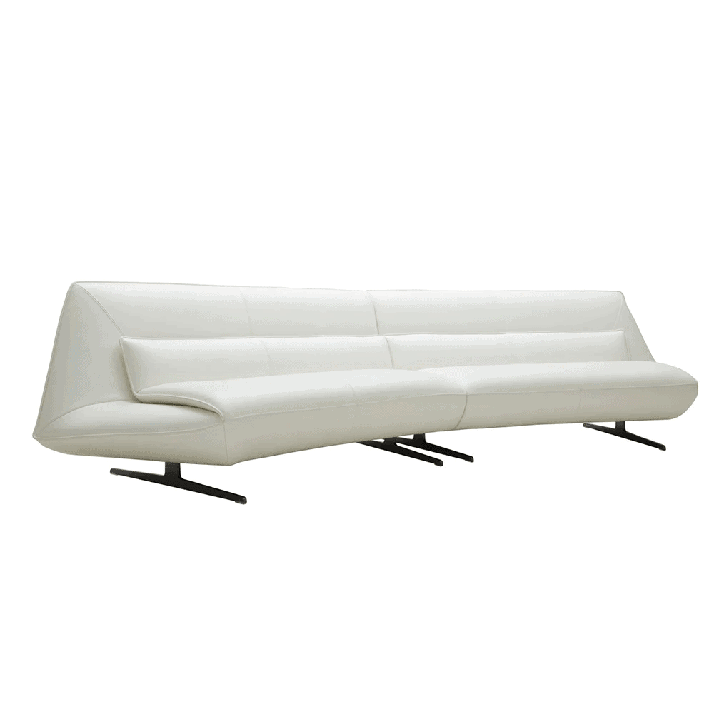MORRIS White Leather Sofa