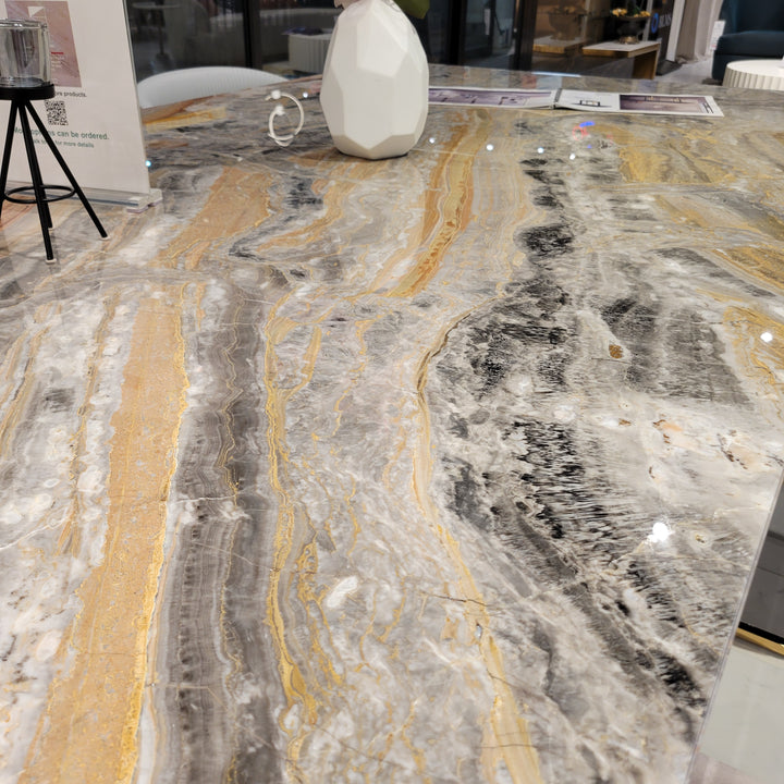 SATURN Venetian Wave Marble Dining Table - Stone International