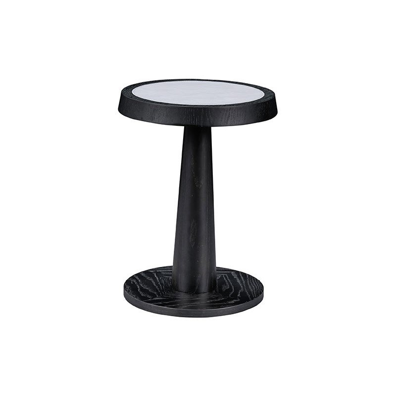 HECTOR Leather End Table Gray