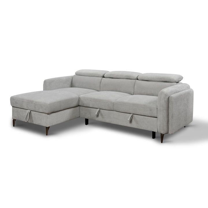 JAKE Velvet Sectional Sofa Bed Left