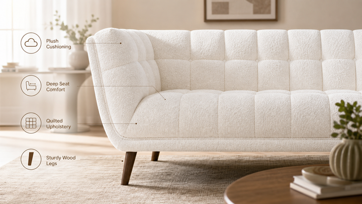 BEATRICE Fabric Three Seater Sofa