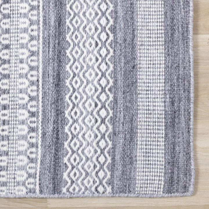 KYRA Grey White, Line Pattern Rug