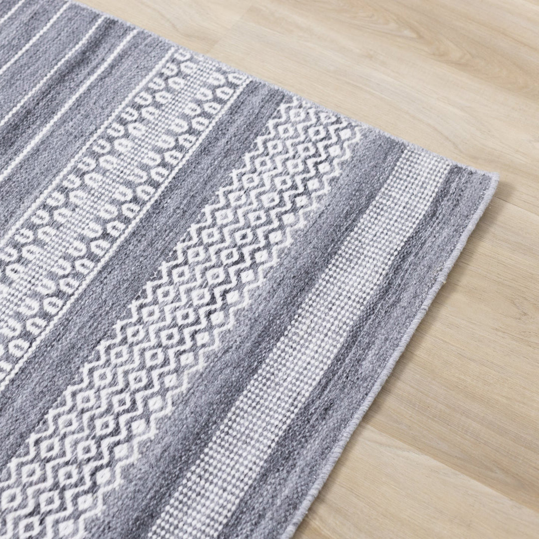 KYRA Grey White, Line Pattern Rug