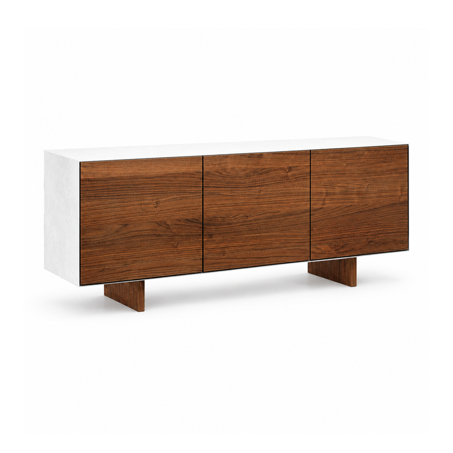 THIN Ceramic Sideboard - Bellini White & Walnut
