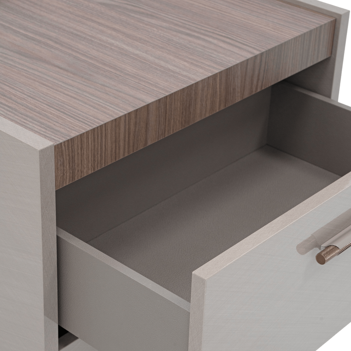 NORA Rope Taupe Walnut Nightstand - Status Italy