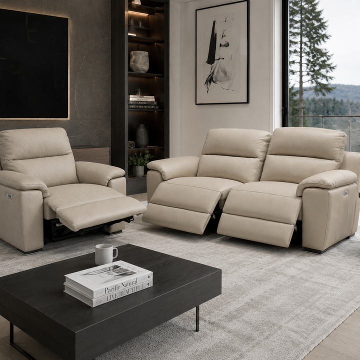 TAYLOR Full Leather Power Motion Sofa