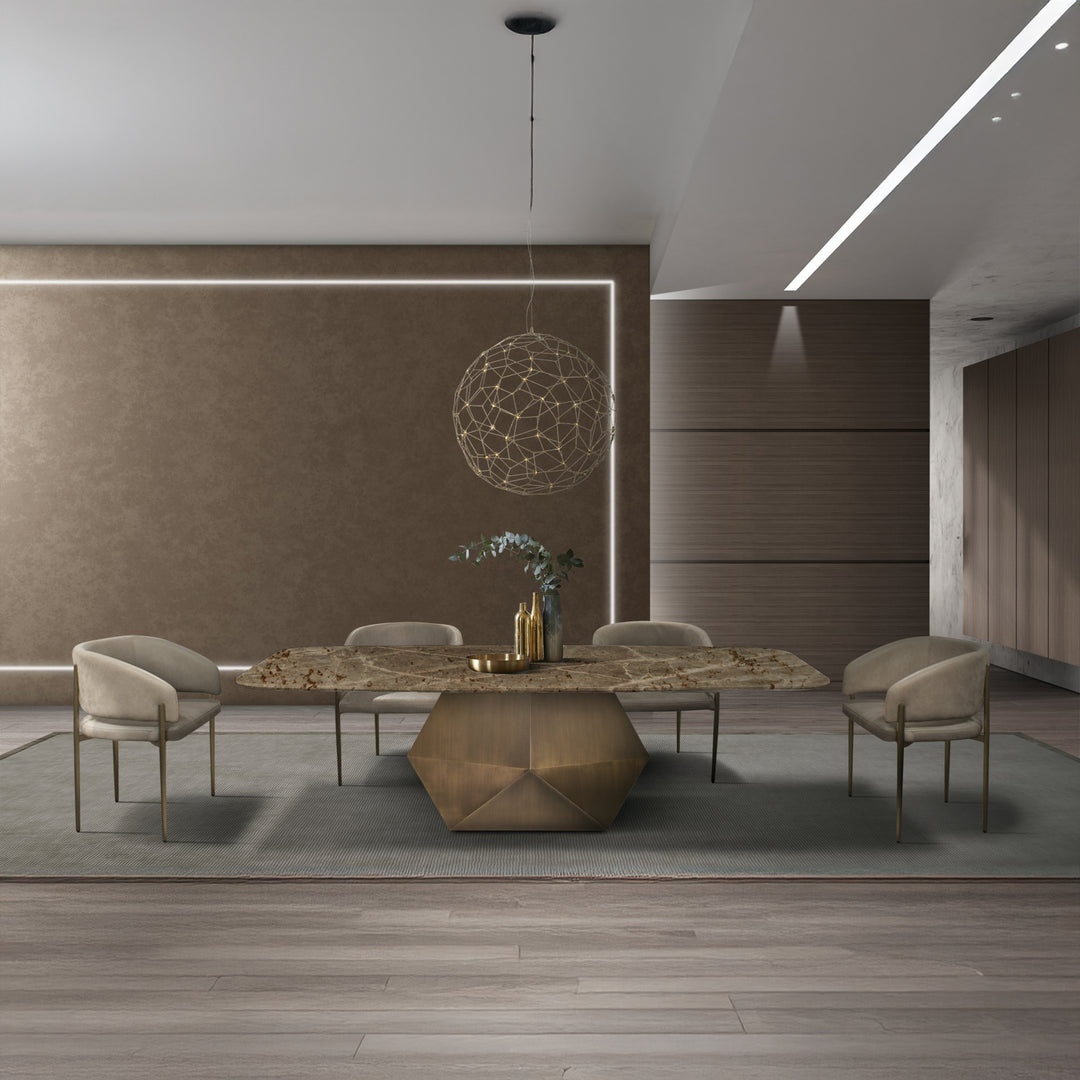 MAESTRO Tivoti Gold Marble Dining Table