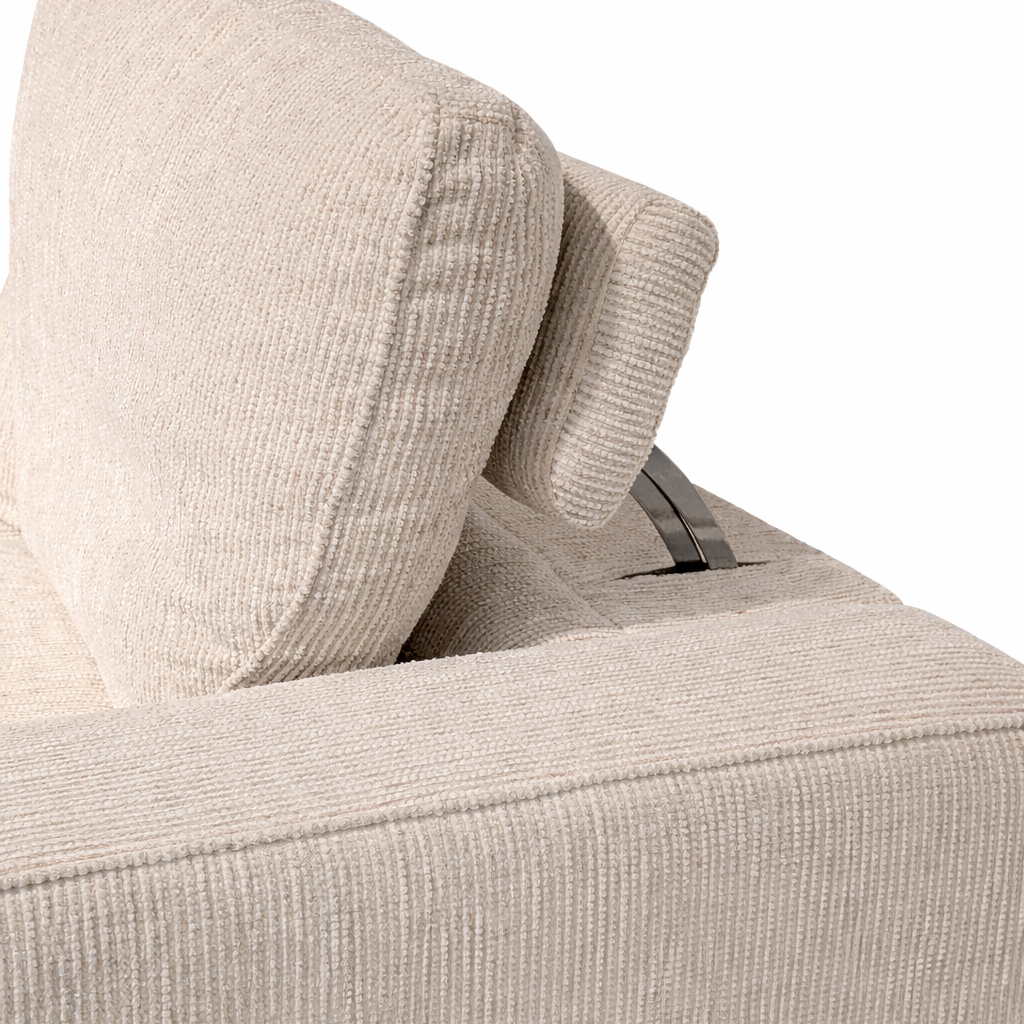 ELDRIC Beige Fabric Power Reclining Sectional Sofa