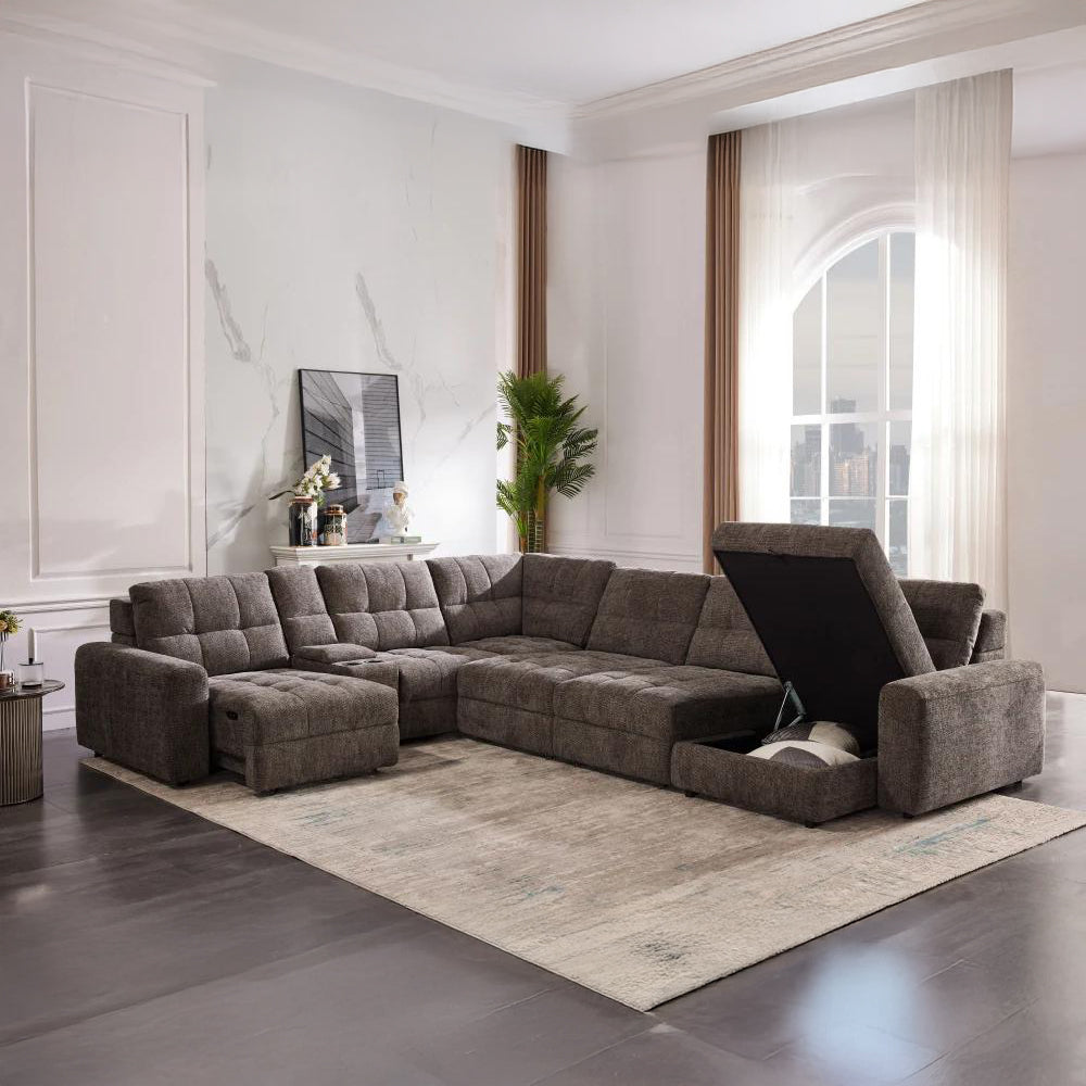 MARCUS Plush Storage Sectional Sofa Bed
