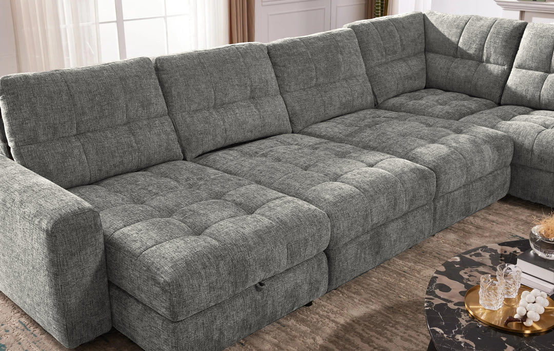 MARCUS Plush Storage Sectional Sofa Bed