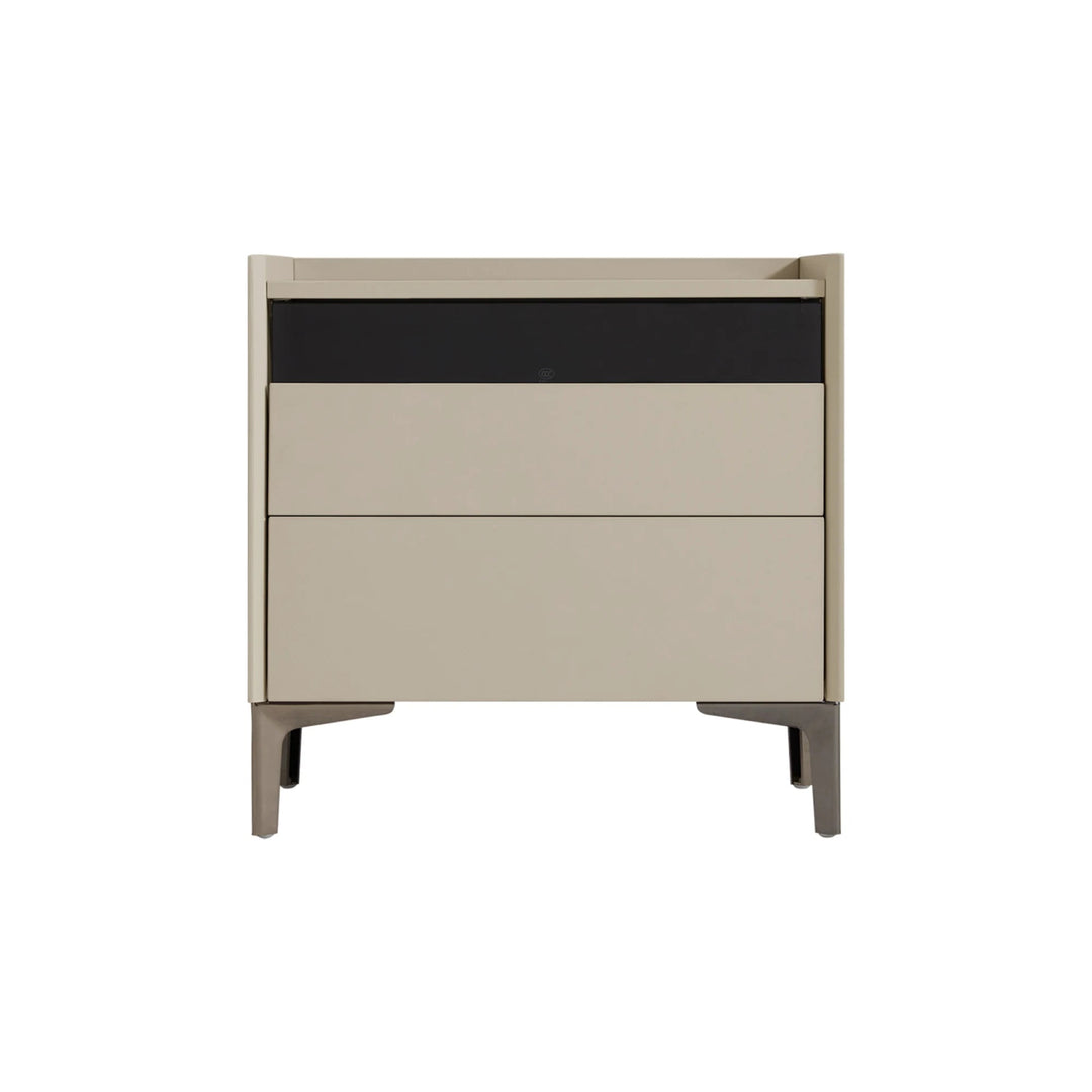 TYNE Grey Nightstand with Two Drawer