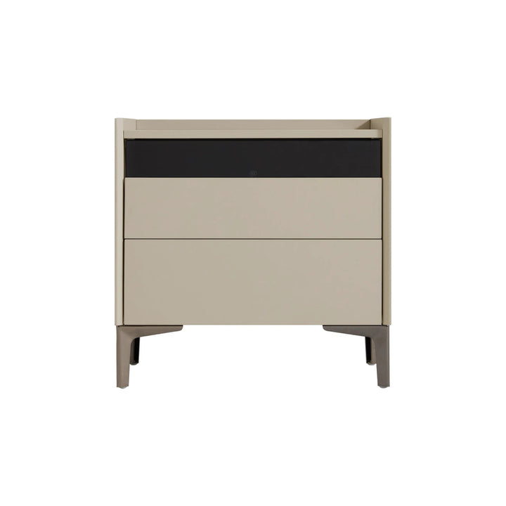 TYNE Grey Nightstand with Two Drawer