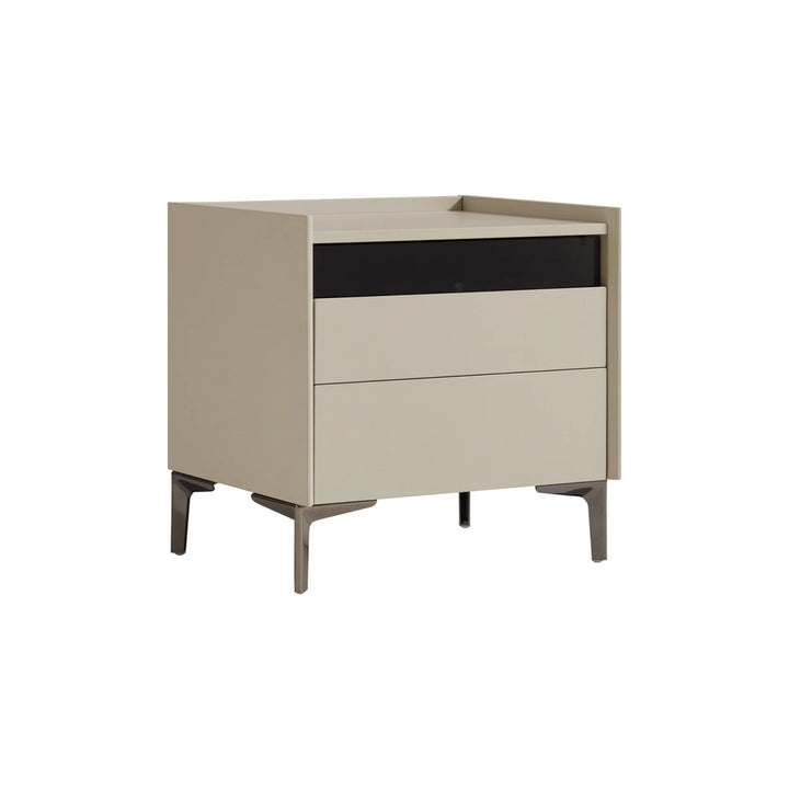 TYNE Grey Nightstand with Two Drawer